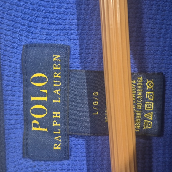 Polo Ralph Lauren Blue Camo Long Sleeve Shirt Sz L - Picture 4 of 7